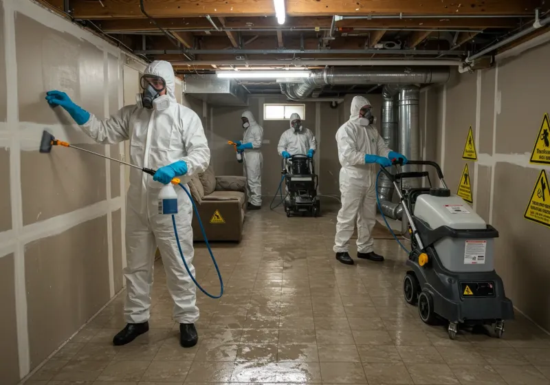 Basement Moisture Removal and Structural Drying process in Hanover, PA